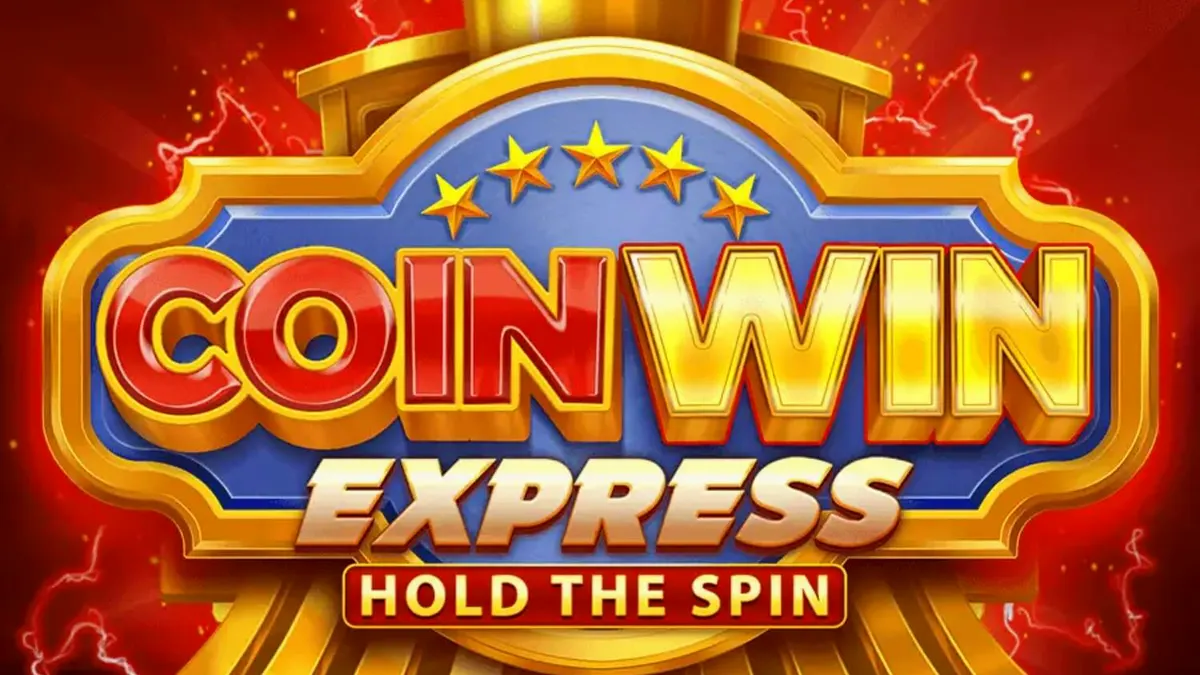 Tampilan visual slot Coin Win Express dengan tema kereta api dan koin emas