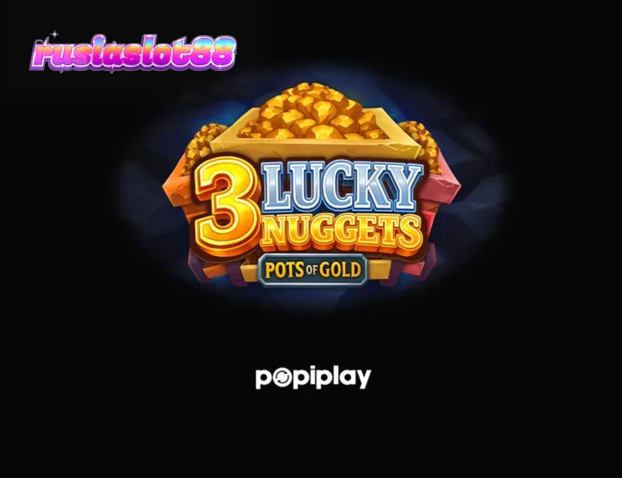 Tampilan visual slot 3 Lucky Nuggets dengan tema pertambangan emas